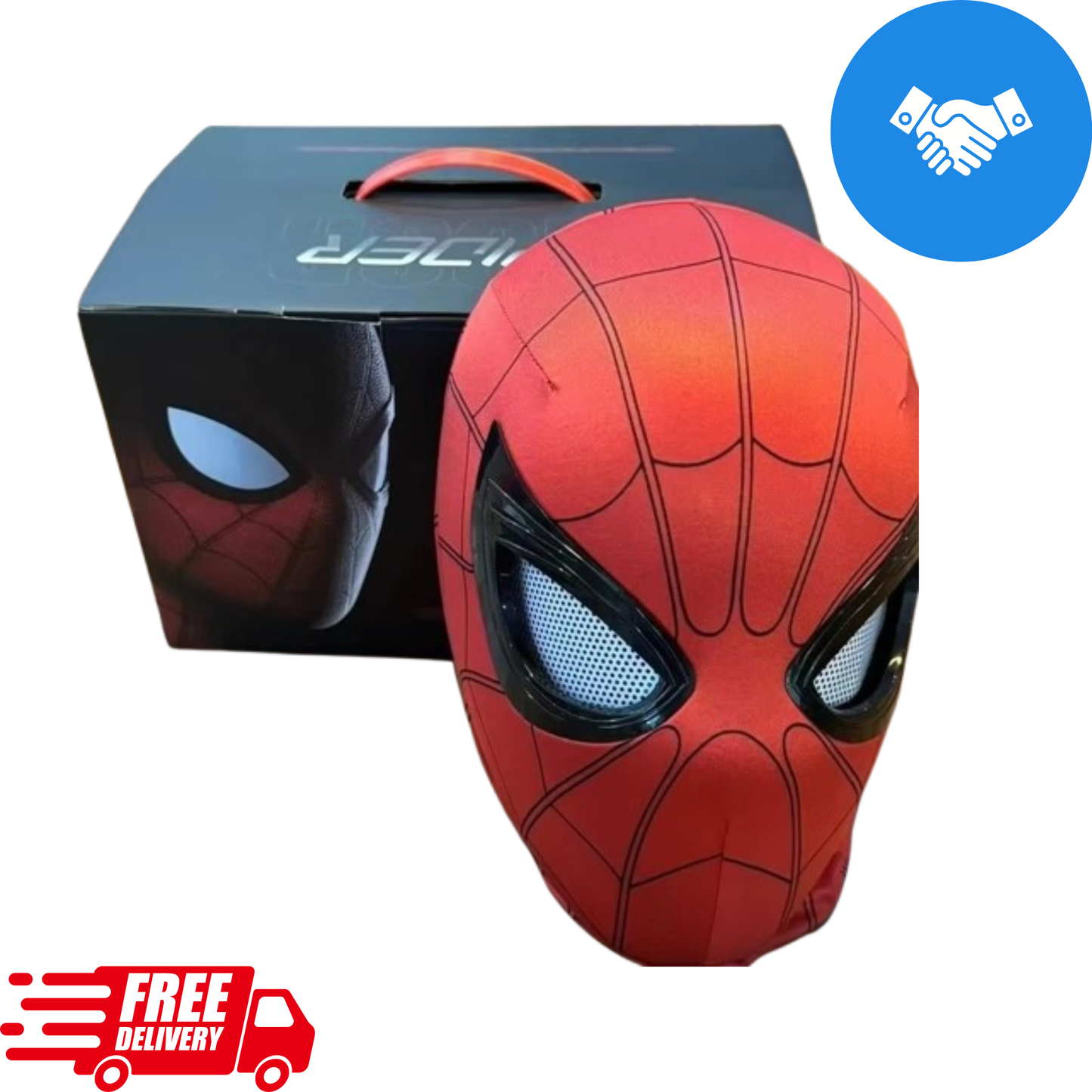 Electronic Spider Hero Mask with Moving Eyes – Remote Control Cosplay Mask for Kids & Adults
