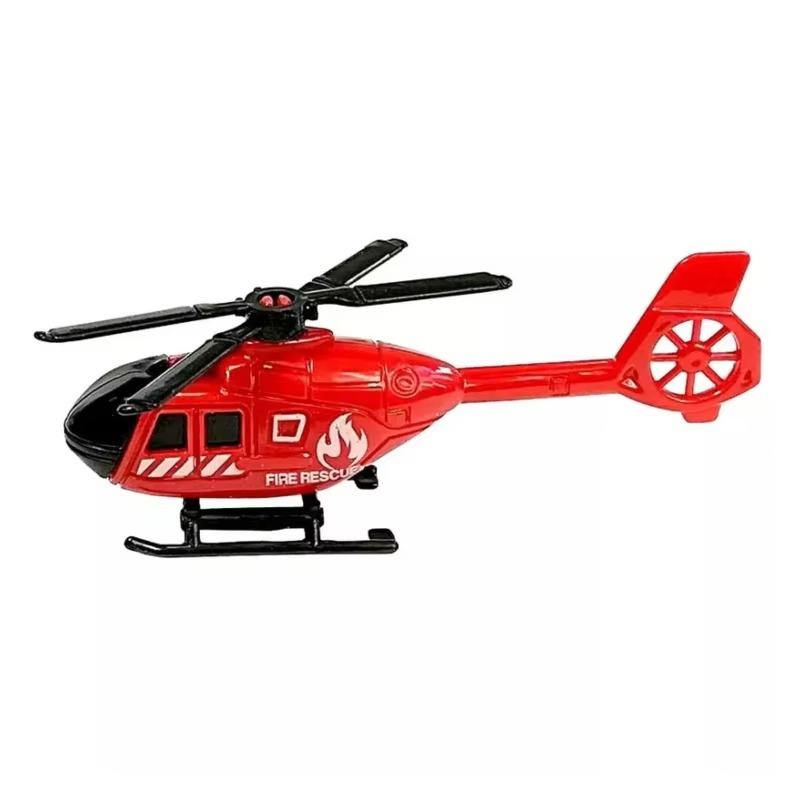 Fire Rescue Truck Toy Set with Helicopter, Bus, Car & Van – Emergency Rescue Vehicle Playset for Kids Ages 3+