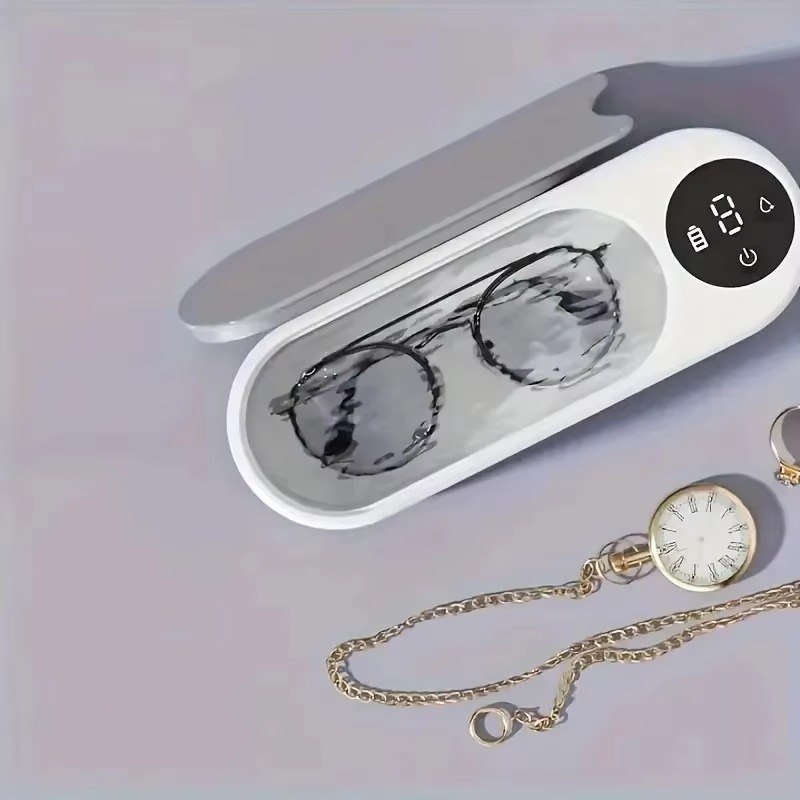 Wireless Ultrasonic Glasses Cleaner | Portable High-Frequency Cleaner for Eyeglasses, Jewellery, Watches & Accessories