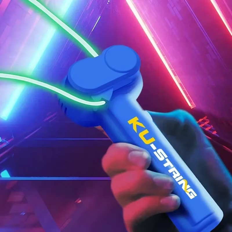 Glow in the Dark String Launcher Toy – LED Luminous Handheld Rope Shooter for Kids | Sensory Fidget Party Gift