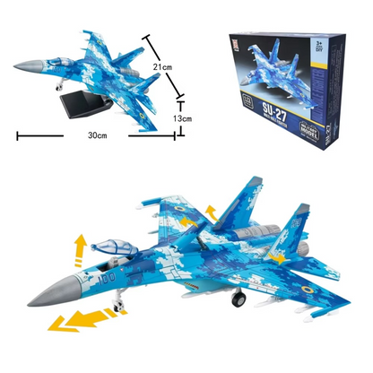 1:72 Sukhoi Su-27 Flanker Fighter Building Blocks – Military Jet Aircraft Model Kit for Kids & Collectors