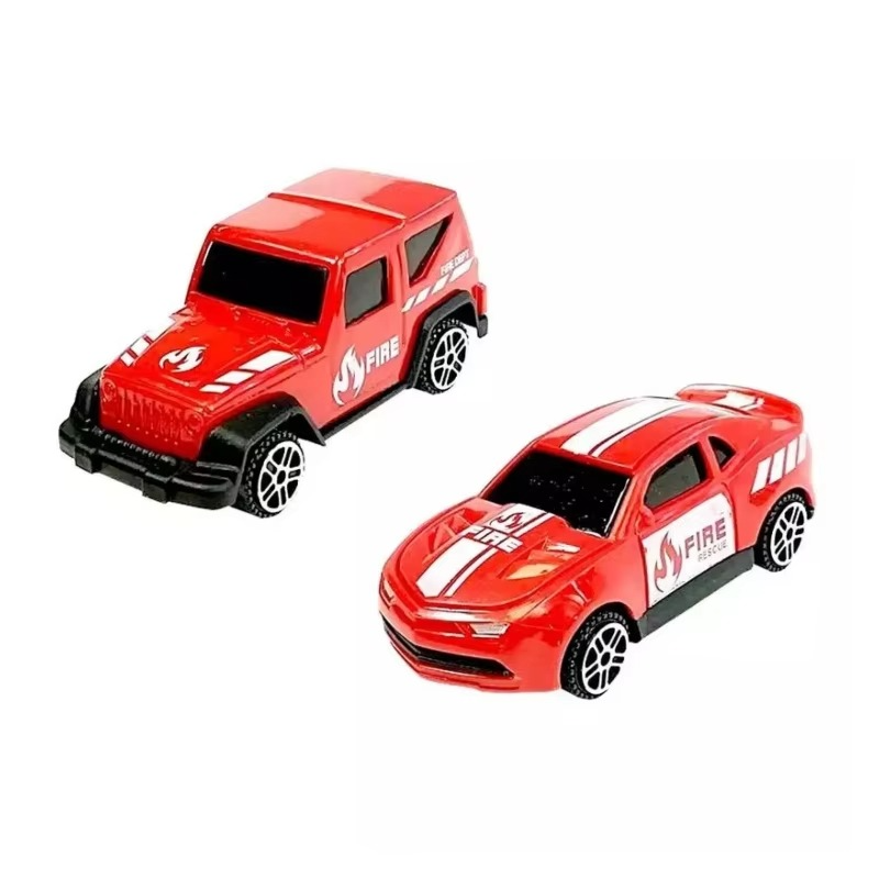 Fire Rescue Truck Toy Set with Helicopter, Bus, Car & Van – Emergency Rescue Vehicle Playset for Kids Ages 3+