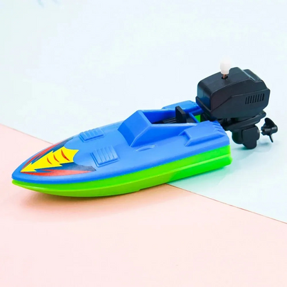 Wind-Up Speed Boat Bath Toy | Floating Clockwork Boat for Kids | Fun Bathtub & Water Play Toy for Boys & Girls