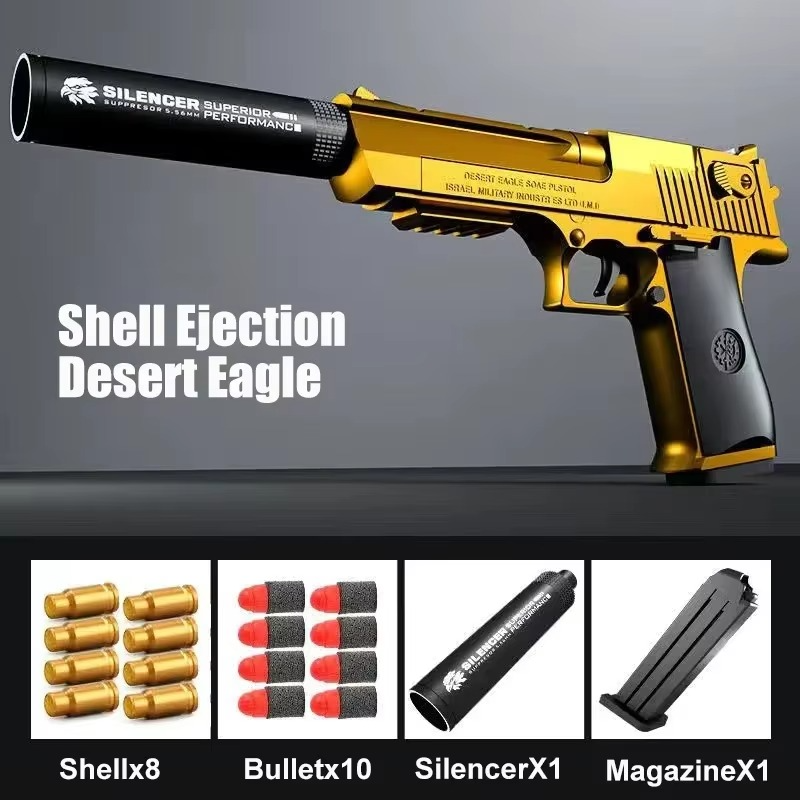 Shell Ejection Foam Dart Blaster Toy – Soft Foam Bullet Pistol for Kids Outdoor Target Games