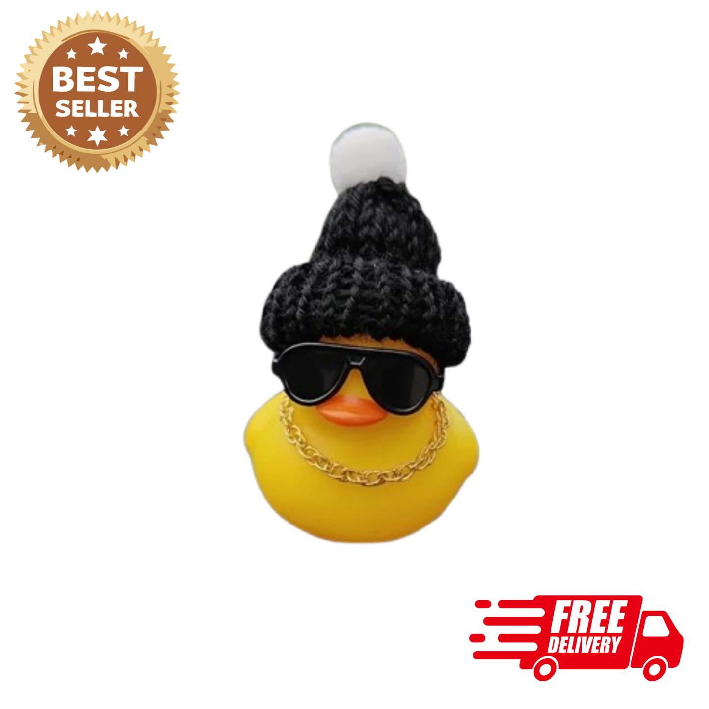 Cute Knitted Hat & Sunglasses Car Decoration Set – Fun Car Dashboard & Mirror Accessory