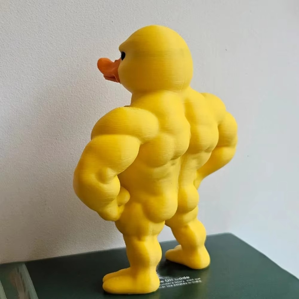 Muscle Duck Statue | Funny 3D Duck Figurine for Desk, Bookshelf & Home Décor | Cute Collectible Ornament