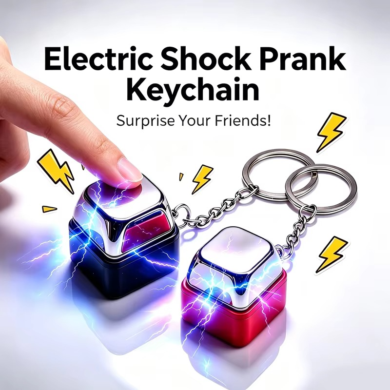 Electric Shock Prank Keychain – Mini Novelty Clicker Joke Gadget & Portable Trick Toy for Adults