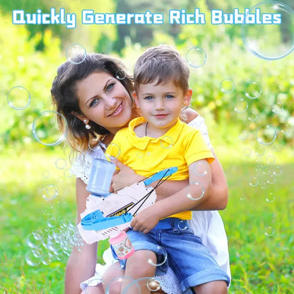 3-in-1 Bubble Water Gun & Bow Arrow Toy – Bubble Machine Blaster for Kids | Summer Outdoor Garden & Beach Fun (Blue)