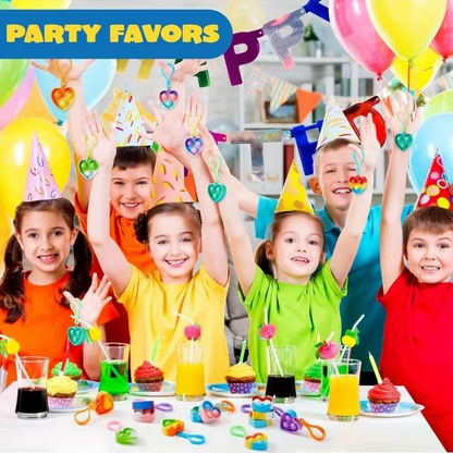JOYFY Heart Pop Fidget Keychain Set – 30 Pack Sensory Pop Keyrings for Kids, Party Favors & Classroom Rewards
