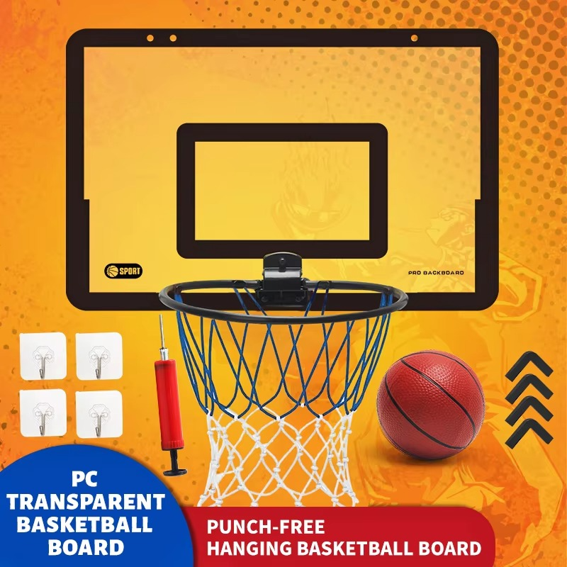 Kids Indoor Wall-Mounted Basketball Hoop Set | No-Drill Mini Basketball Hoop & Ball | Educational Sports Toy for Boys & Girls