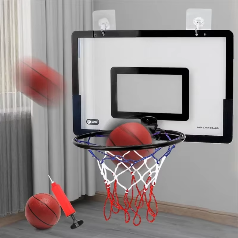 Kids Indoor Wall-Mounted Basketball Hoop Set | No-Drill Mini Basketball Hoop & Ball | Educational Sports Toy for Boys & Girls