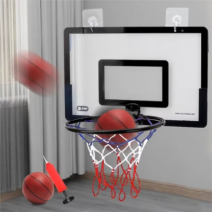 Kids Indoor Wall-Mounted Basketball Hoop Set | No-Drill Mini Basketball Hoop & Ball | Educational Sports Toy for Boys & Girls
