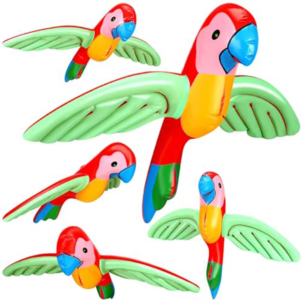 Inflatable Parrot Party Toy | PVC Tropical Bird Decoration for Beach, Pool & Hawaiian Party Games