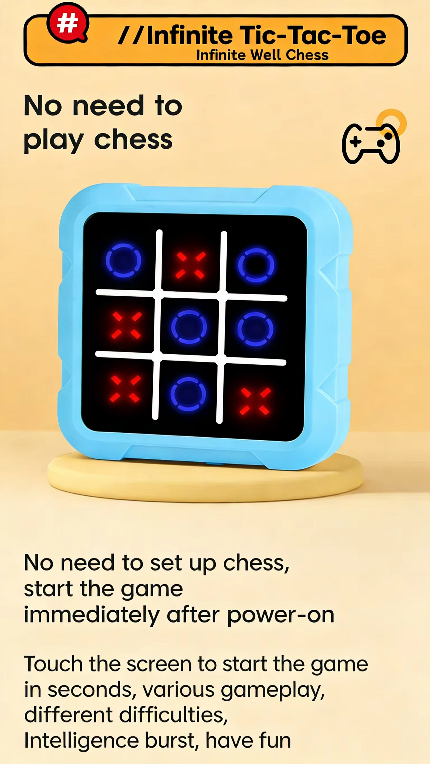 Electronic Tic Tac Toe Game – Interactive Strategy Board Game for Kids | Educational Parent-Child Brain Training Toy