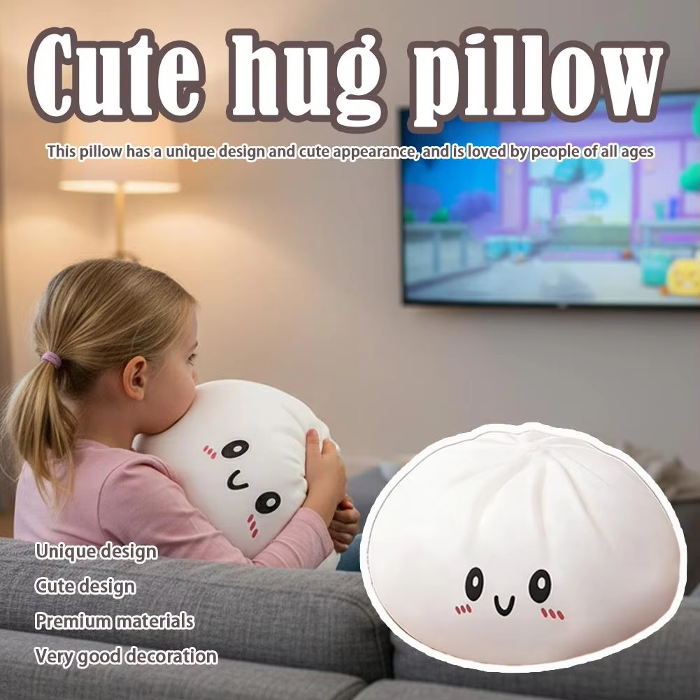 25cm Big Size Steamed Stuffed Bun Squishy Toy Kawaii Dumpling Squeeze Sensory Fidget Toy Soft Slow Rising Stress Relief for Kids