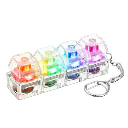 Light Up Keyboard Keychain Fidget Toy – Clickable LED Button Stress Relief Keychain for Anxiety, Office & Everyday Carry