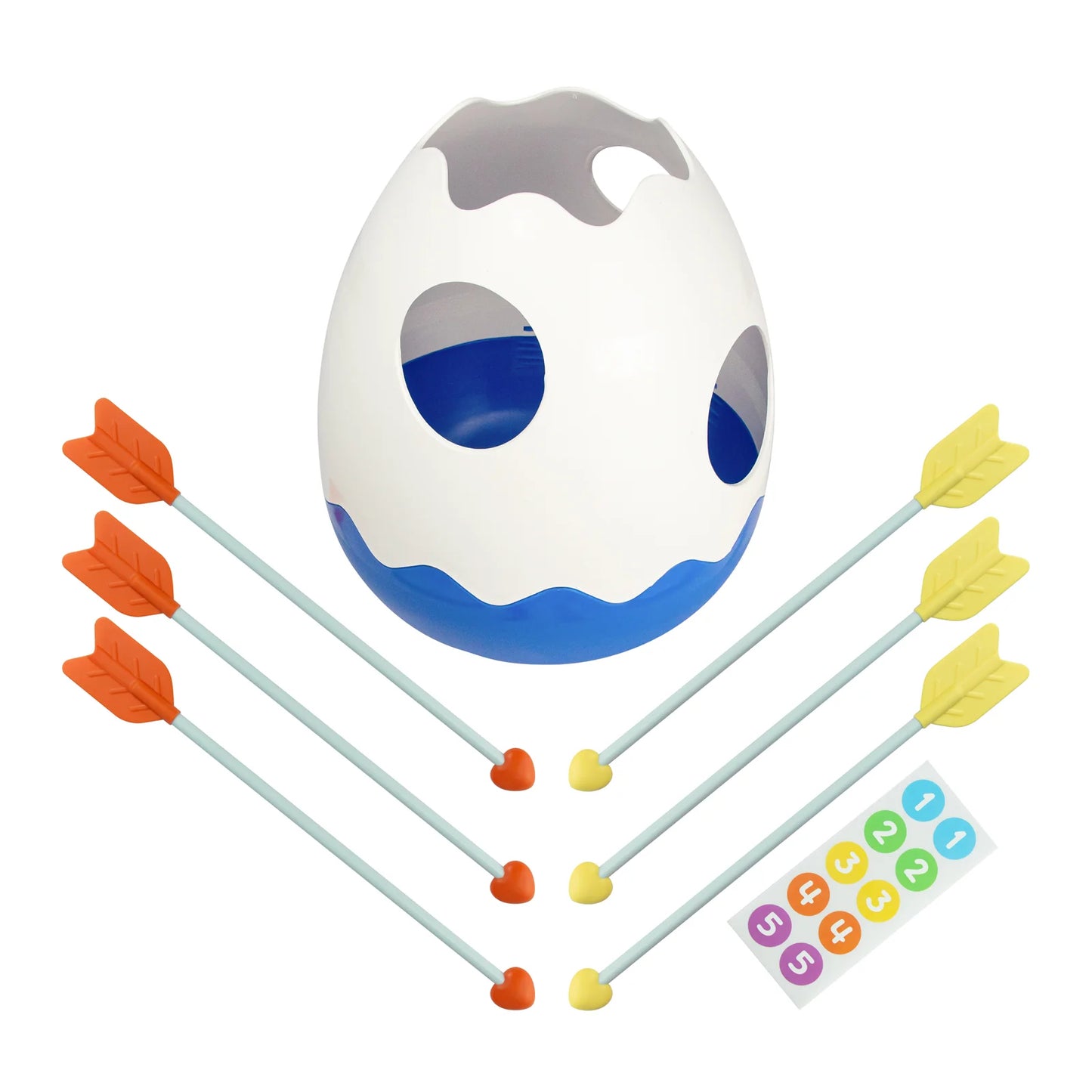 Kids Arrow Toss Game with Moving Egg Target & 6 Soft Arrows | Indoor & Outdoor Family Game