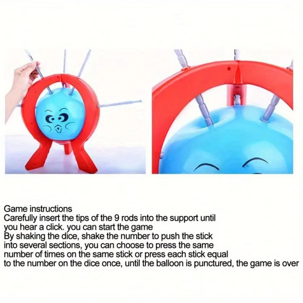 Tabletop Balloon Pop Game | Interactive Family Party Board Game with Balloon Spike Challenge for Kids & Adults