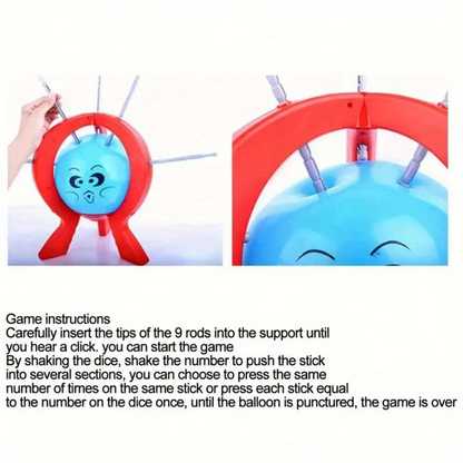 Tabletop Balloon Pop Game | Interactive Family Party Board Game with Balloon Spike Challenge for Kids & Adults