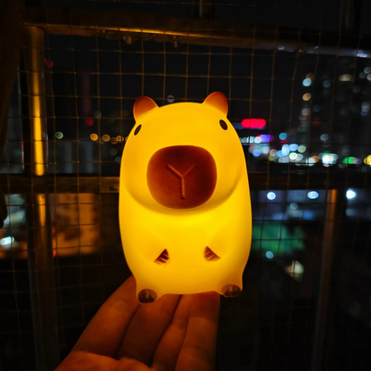 Cute Capybara Silicone Night Light | Soft LED Bedside Lamp for Kids' Bedrooms, Nursery & Home Décor