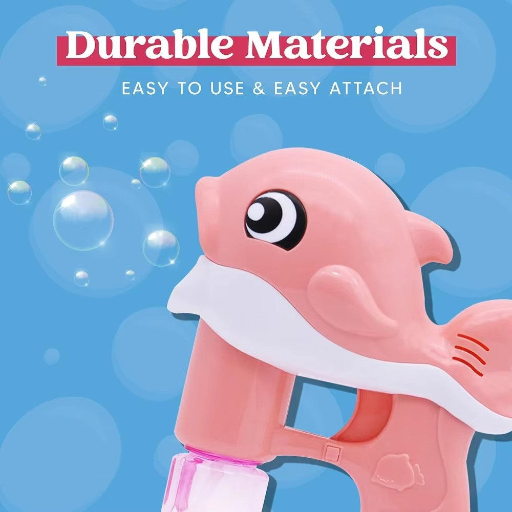 JOYFY Whale Bubble Gun Set – 2 Automatic Bubble Blowers with 4 Bubble Solution Bottles | Summer Outdoor Toy for Kids