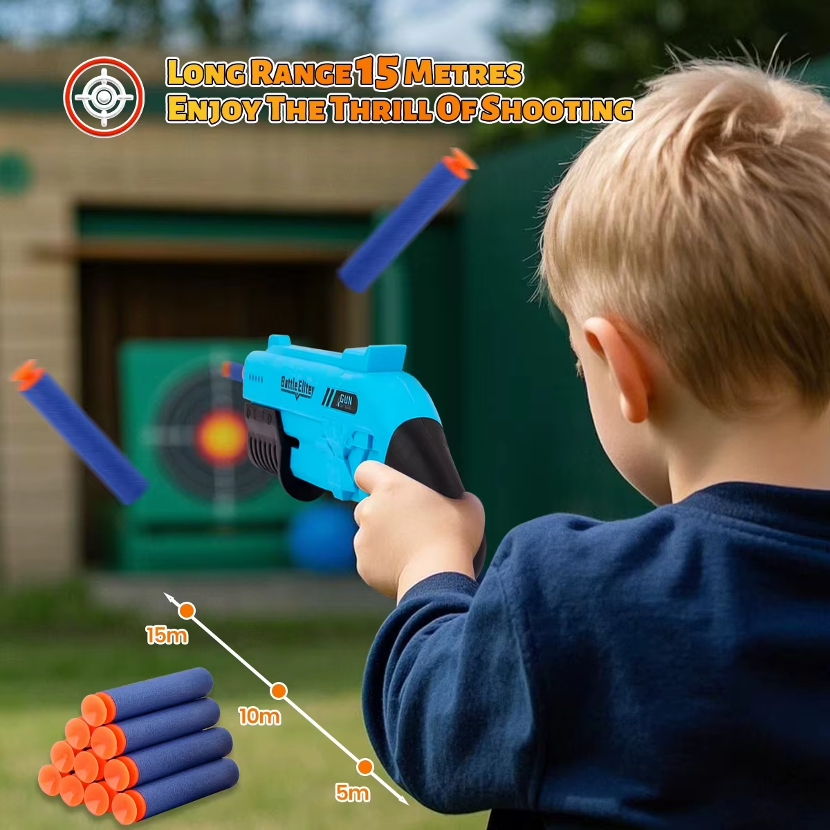 Manual Foam Dart Blaster Toy | Outdoor Soft Foam Dart Launcher for Kids | Fun Target Practice & Active Play