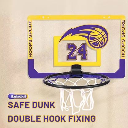 Kids Indoor Wall-Mounted Basketball Hoop Set | No-Drill Mini Basketball Hoop & Ball | Educational Sports Toy for Boys & Girls