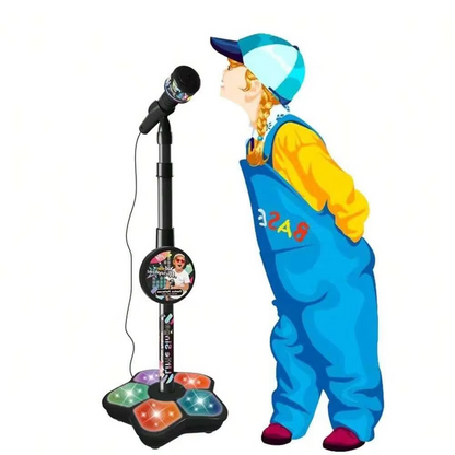 Kids Karaoke Microphone Stand Toy | Adjustable Children's Singing Microphone Stand | Portable Music Toy for Boys & Girls