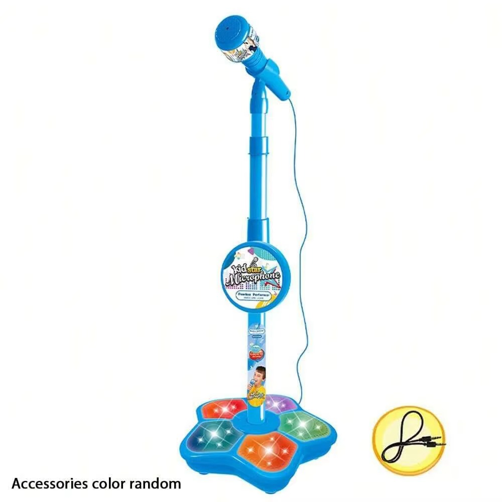 Kids Karaoke Microphone Stand Toy | Adjustable Children's Singing Microphone Stand | Portable Music Toy for Boys & Girls