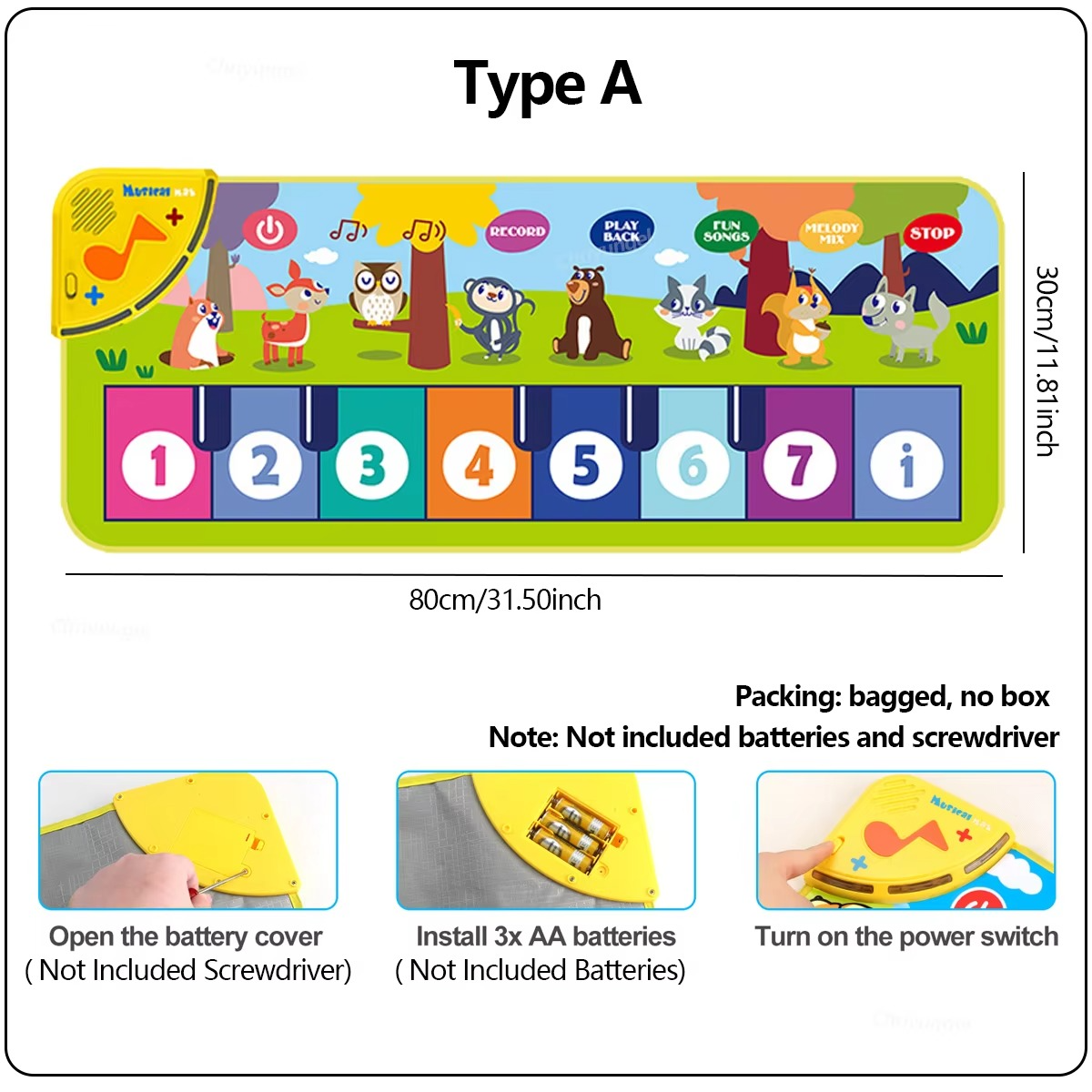 Kids Piano Play Mat | Musical Floor Keyboard for Toddlers