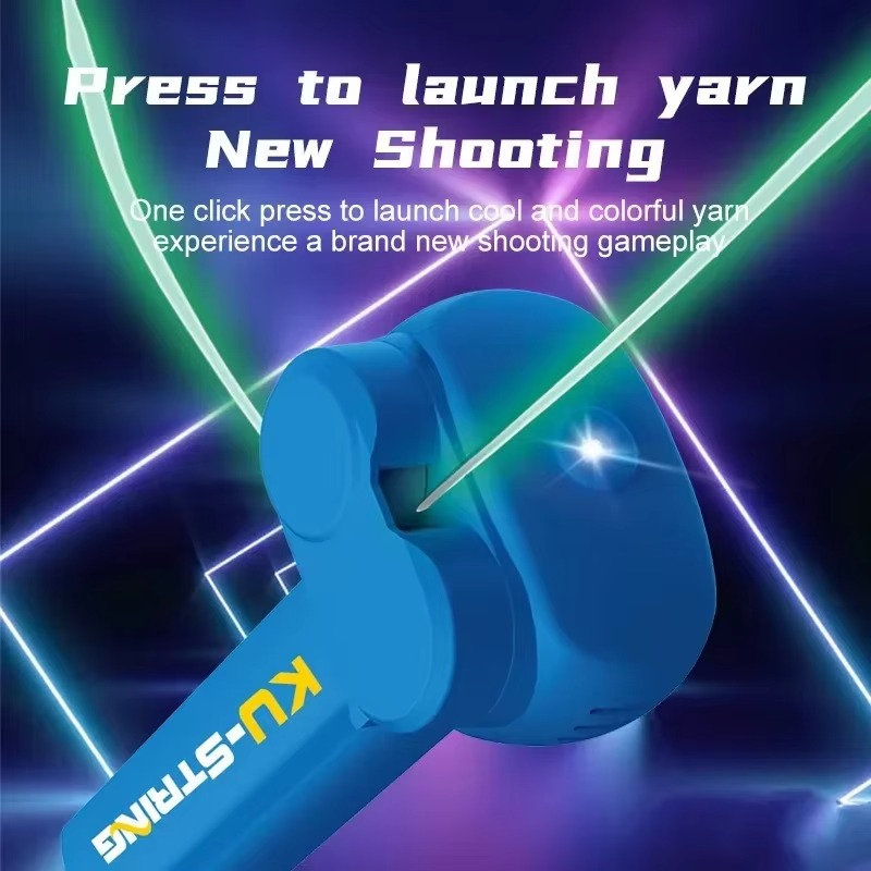 Glow in the Dark String Launcher Toy – LED Luminous Handheld Rope Shooter for Kids | Sensory Fidget Party Gift