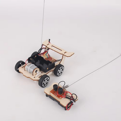 Wooden RC Car Kit – DIY STEM Remote Control Vehicle Model Building Kit for Kids & Students