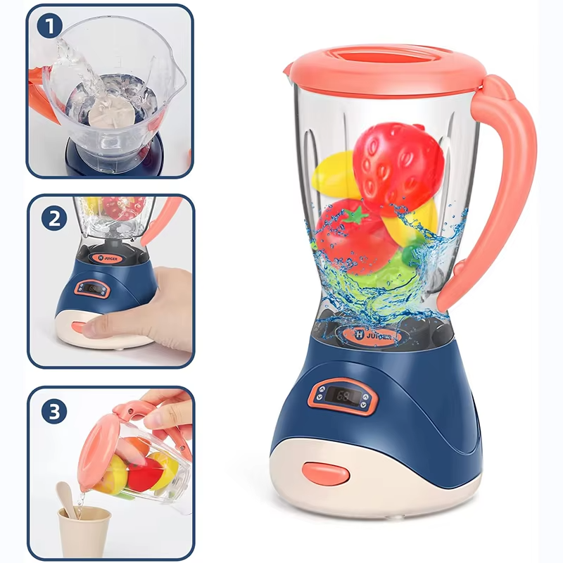 Kids Wooden Kitchen Appliance Toy Set – Pretend Play Coffee Maker, Blender, Mixer & Toaster | Educational Role Play Gift