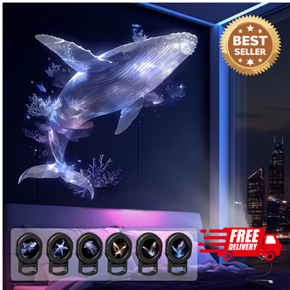 LED USB Ocean Projector Night Light – Adjustable Whale, Butterfly, Jellyfish & Starfish Projection Lamp