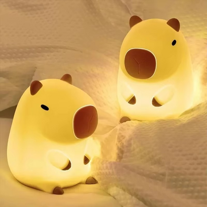 Cute Capybara Silicone Night Light | Soft LED Bedside Lamp for Kids' Bedrooms, Nursery & Home Décor