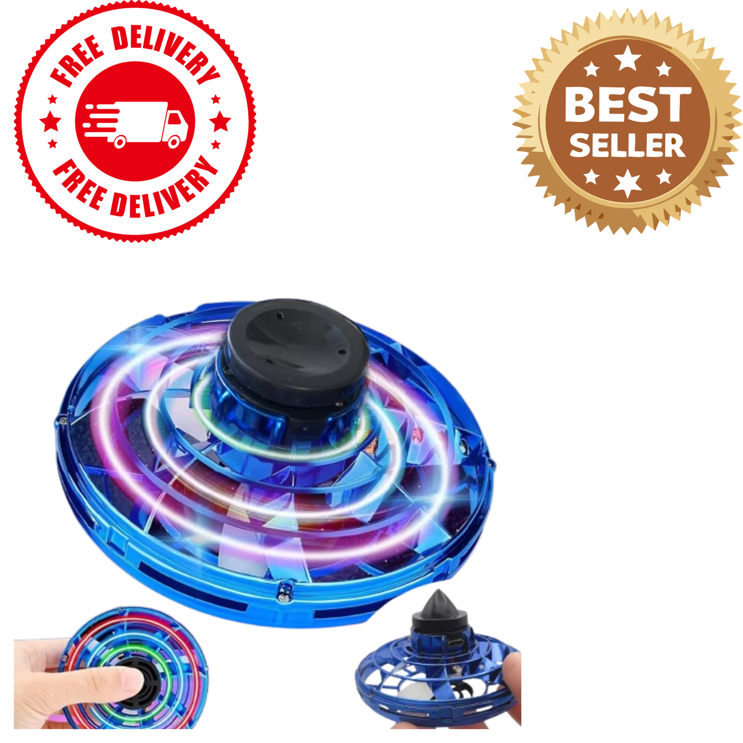 LED Flying Spinner Ball Toy | Hand-Controlled Hover Ball with Boomerang Effect | Indoor & Outdoor Flying Toy for Kids