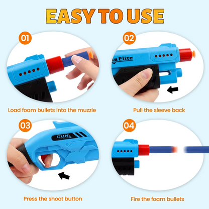 Manual Foam Dart Blaster Toy | Outdoor Soft Foam Dart Launcher for Kids | Fun Target Practice & Active Play