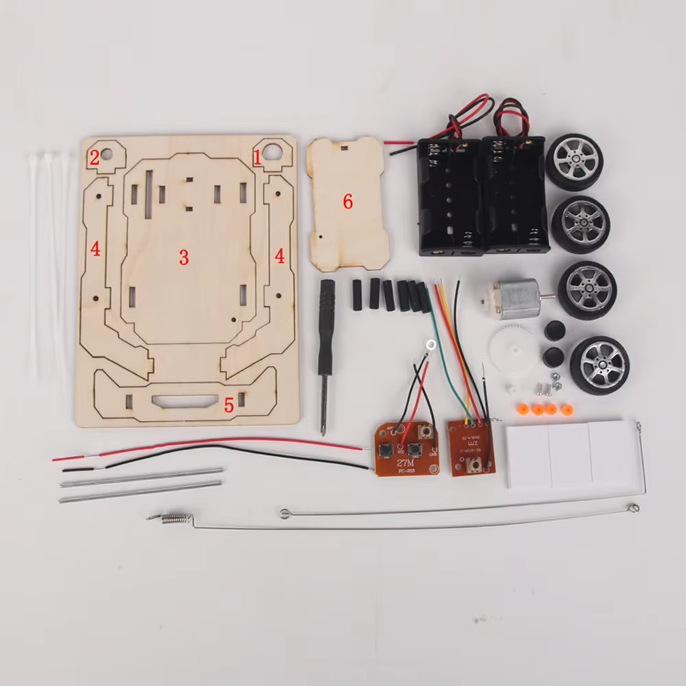 Wooden RC Car Kit – DIY STEM Remote Control Vehicle Model Building Kit for Kids & Students