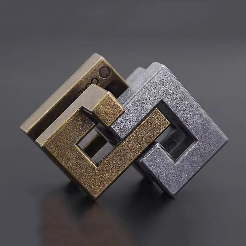 Magic Difficult Brain Teaser IQ Test Metal Puzzle Toy Mind Challenge Unlock Interlocking Educational Gifts For Kids Boys Girls