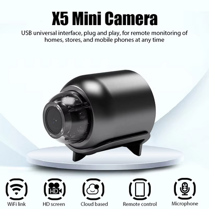 1080P Mini WiFi Security Camera | Portable Wireless Indoor Surveillance Camera with Night Vision & Motion Detection