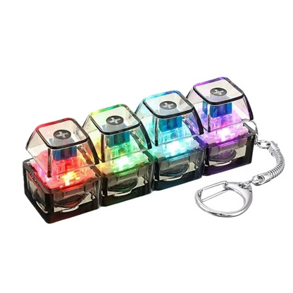 Light Up Keyboard Keychain Fidget Toy – Clickable LED Button Stress Relief Keychain for Anxiety, Office & Everyday Carry