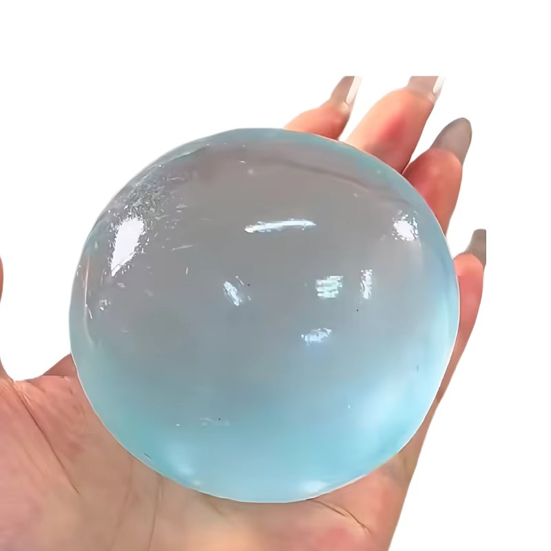 Blue Mochi Squishy Stress Ball – Soft Transparent Quick-Rebound Fidget Toy for Kids & Adults | Sensory Anti-Stress Squeeze Toy