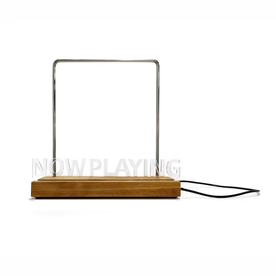 LED Vinyl Record Display Stand | Light-Up Acrylic Album Holder with Warm White Light | Modern Music Room Décor