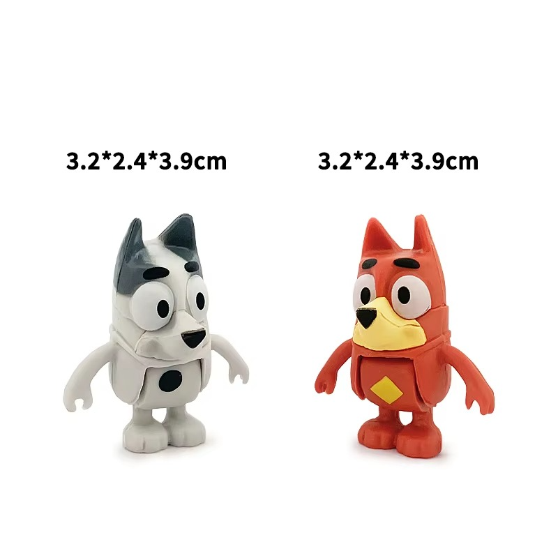 8-Piece Cartoon Dog Family Action Figure Set – Movable PVC Collectible Figures for Kids' Play & Party Decorations