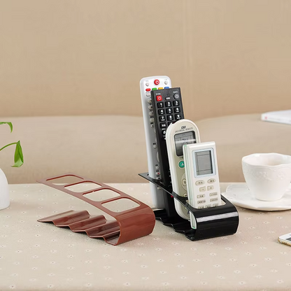 4-Compartment Remote Control Organizer | Multi-Purpose Desktop Storage Holder for Remotes, Phones & Office Accessories