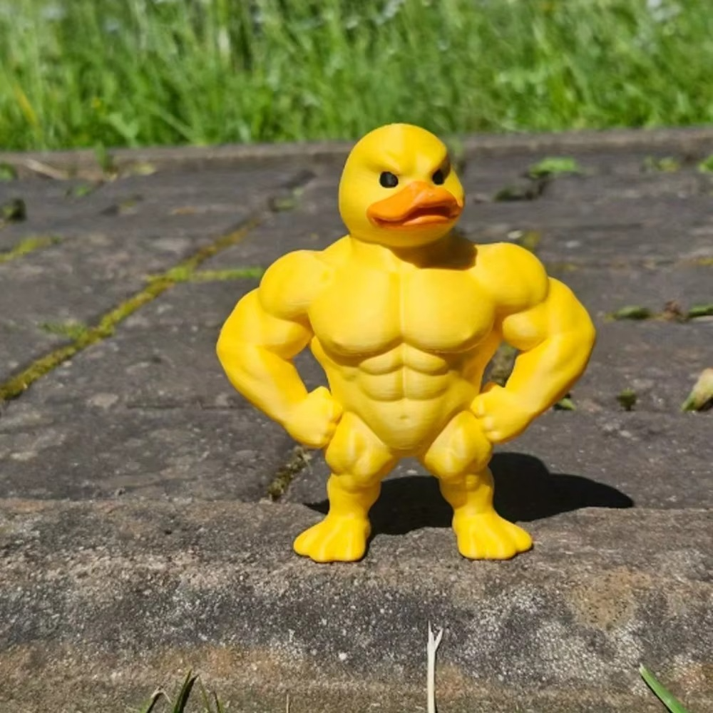 Muscle Duck Statue | Funny 3D Duck Figurine for Desk, Bookshelf & Home Décor | Cute Collectible Ornament