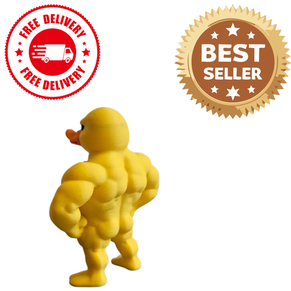 Muscle Duck Statue | Funny 3D Duck Figurine for Desk, Bookshelf & Home Décor | Cute Collectible Ornament