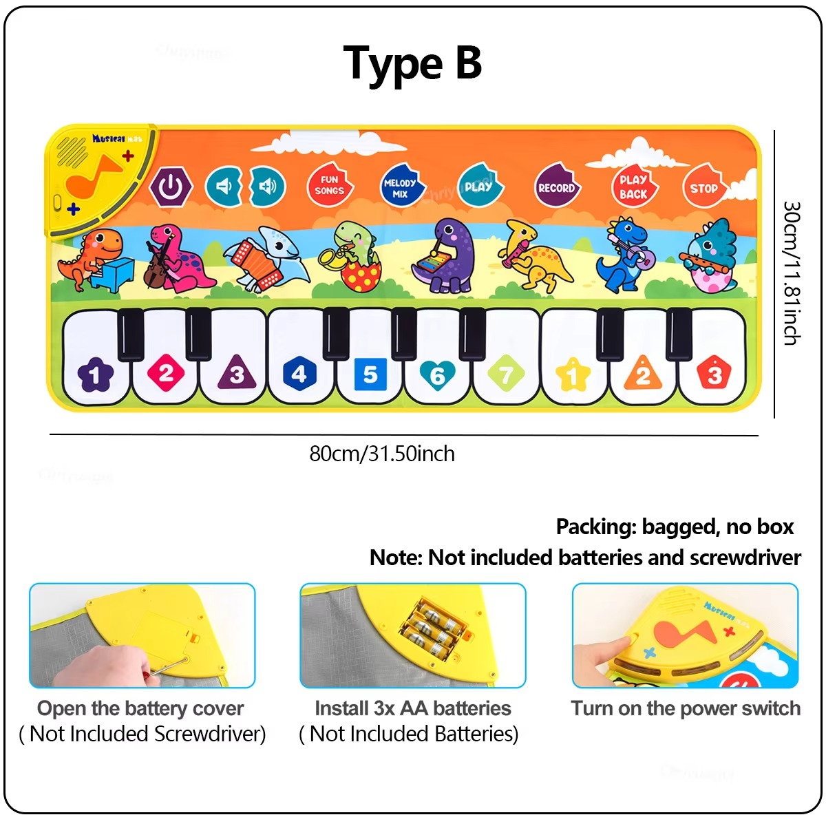 Kids Piano Play Mat | Musical Floor Keyboard for Toddlers