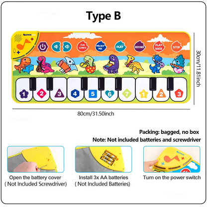 Kids Piano Play Mat | Musical Floor Keyboard for Toddlers