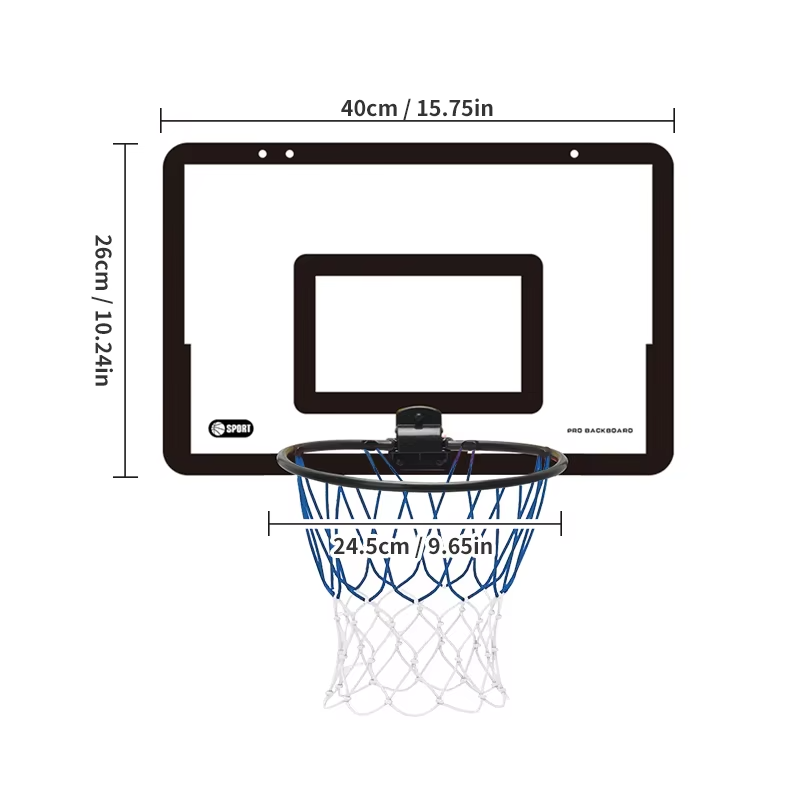 Kids Indoor Wall-Mounted Basketball Hoop Set | No-Drill Mini Basketball Hoop & Ball | Educational Sports Toy for Boys & Girls